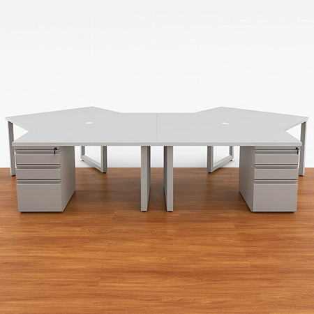 Isla Micro de 6 Puestos con Archivador 2x1