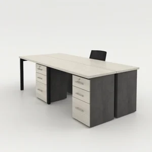 Isla Recta de 4 Puestos con Archivador 2x1