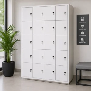 Locker metálico de 16 compartimientos con cerradura para oficinas, colegios y espacios institucionales