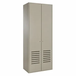 Locker metálico doble puerta con ventilación inferior y diseño industrial para oficinas, gimnasios y empresas.